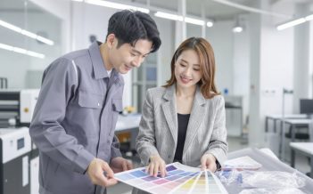 パッケージ工場にて印刷立ち合い