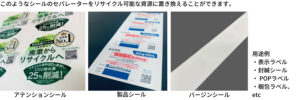 リサイクルできるラベル